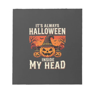Immer Halloween-Kürbis-Hexen-Design_1 Notizblock