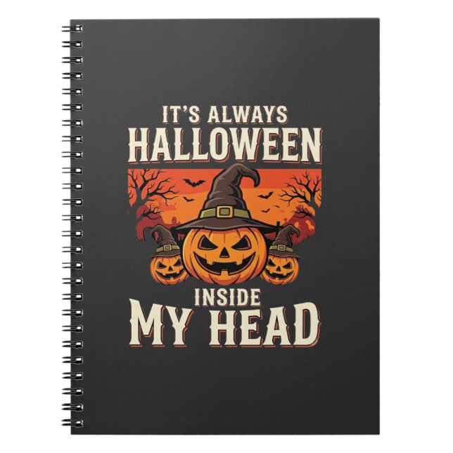Immer Halloween-Kürbis-Hexen-Design_1 Notizblock (Vorderseite)