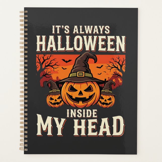 Immer Halloween-Kürbis-Hexen-Design_1 Planer (Vorderseite)
