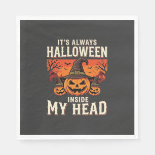 Immer Halloween-Kürbis-Hexen-Design_1 Serviette