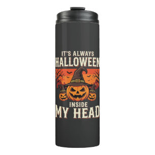 Immer Halloween-Kürbis-Hexen-Design_1 Thermosbecher