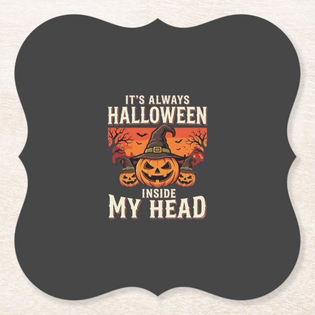 Immer Halloween-Kürbis-Hexen-Design_1 Untersetzer (Vorderseite)