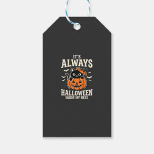 Immer Halloween Schwarze Katze Kürbis Design Geschenkanhänger