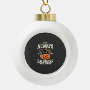 Immer Halloween-Schwarze-Katze-Kürbis-Design Keramik Kugel-Ornament
