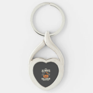 Immer Halloween schwarze Katze Kürbis-Design Schlüsselanhänger