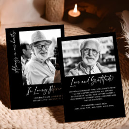 Immer im Herzen 2-Foto Beerdigung/Gedenkfeier Dankeskarte