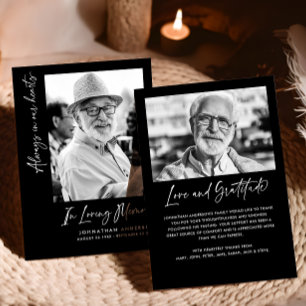 Immer im Herzen 2-Foto Beerdigung/Gedenkfeier Dankeskarte