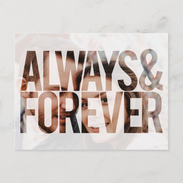 Immer & immer Foto Typ Save the Date Postkarte (Vorderseite)