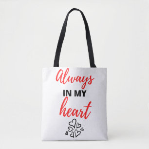 Immer in meinem Herzen schwarz Tasche