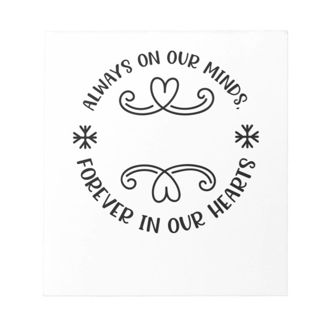 Immer in unserem Geist, immer in unseren Herzen sc Notizblock (Vorderseite)