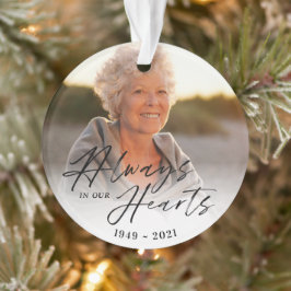 Immer in unserem Herzen Foto Memorial Keepake Ornament