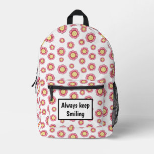 Immer lächeln behalten bedruckter rucksack