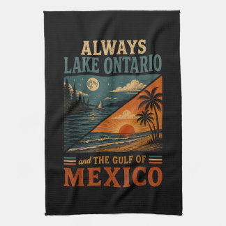 Immer Lake Ontario und der Golf von Mexiko Retro Geschirrtuch