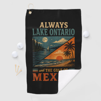 Immer Lake Ontario und der Golf von Mexiko Retro Golfhandtuch