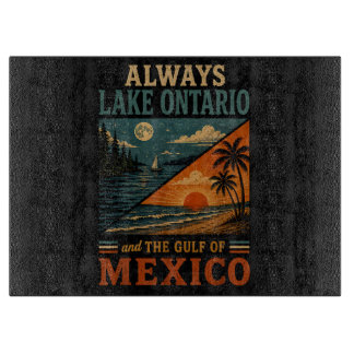 Immer Lake Ontario und der Golf von Mexiko Retro Schneidebrett