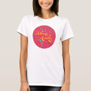 Immer lesen   Hellrosa Blau Gelb und Wirbel T-Shirt