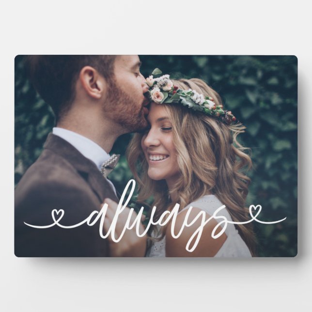 Immer Liebe Herzt Valentine Personalisiertes Foto Fotoplatte (Vorderseite)