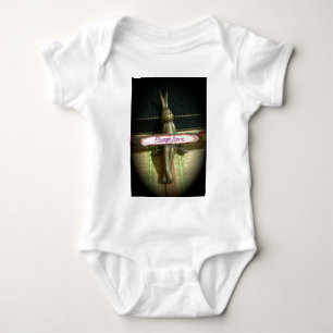 Immer Liebe Inspiration-Kaninchen-Kunstdruckdesign Baby Strampler