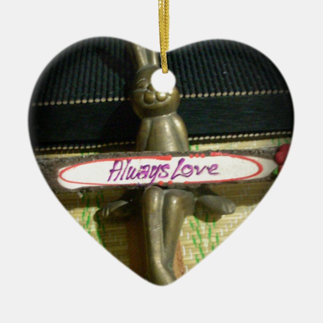 Immer Liebe Inspiration-Kaninchen-Kunstdruckdesign Keramik Ornament (Vorne)