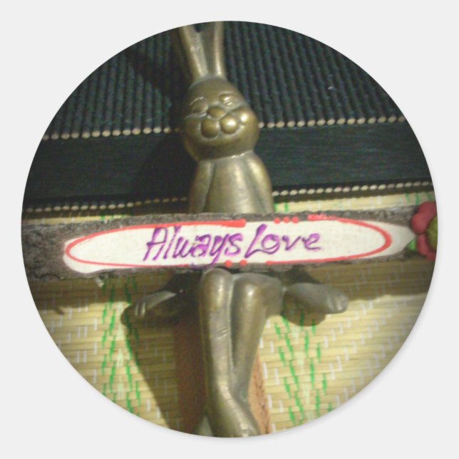Immer Liebe Inspiration-Kaninchen-Kunstdruckdesign Runder Aufkleber (Vorderseite)