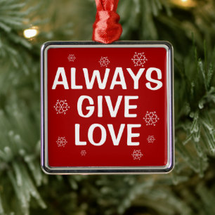 Immer Liebe Weihnachten Rote Schneeflocken Tipps Ornament Aus Metall