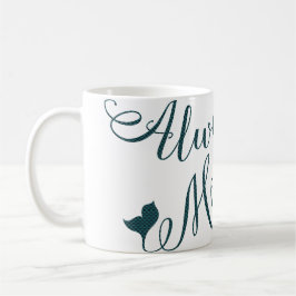 Immer Meerjungfrautypographie-Zitatentwurf Kaffeetasse