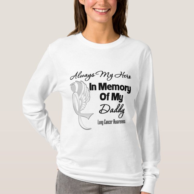 Immer mein Held im Gedächtnis Daddy - Lungenkrebs T-Shirt (Vorderseite)