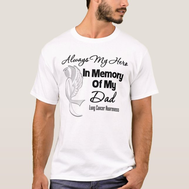 Immer mein Held im Gedächtnis-Vati - Lungenkrebs T-Shirt (Vorderseite)