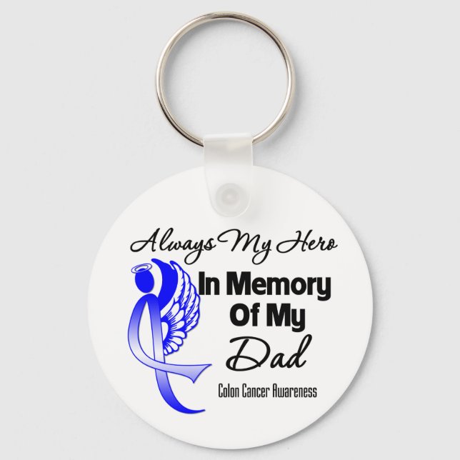 Immer mein Held im Memory Vater - Kolonkarzinom Schlüsselanhänger (Vorderseite)