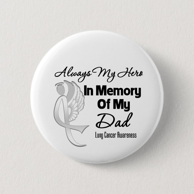 Immer mein Held im Memory Vater - Lungenkrebs Button (Vorderseite)