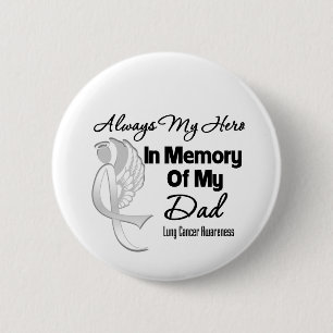 Immer mein Held im Memory Vater - Lungenkrebs Button