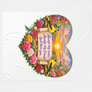 Immer mein Schwester Florales Herz Fleece-Decke Fleecedecke