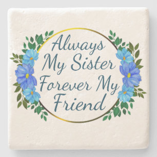 Immer mein Schwester für meinen Freund blauer Blu Steinuntersetzer