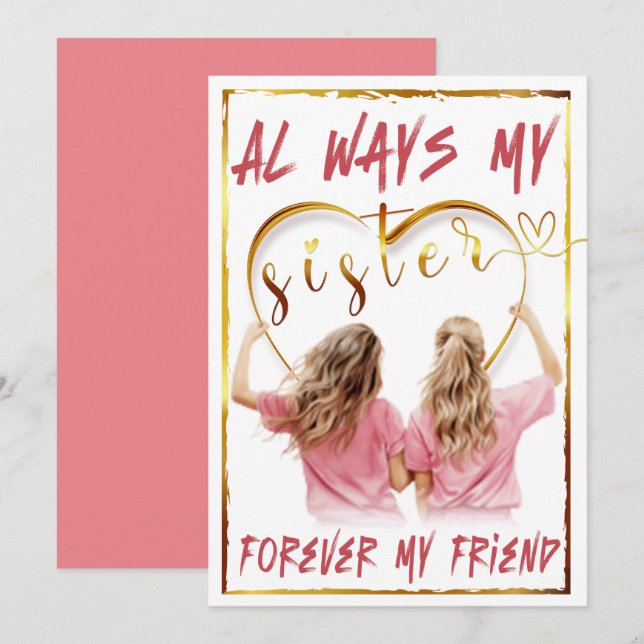 Immer meine Schwester für meinen Freund Einladung (Vorne/Hinten)