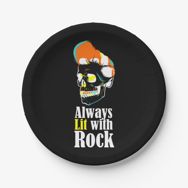 Immer mit Felsen beleuchtet Pappteller (Vorderseite)