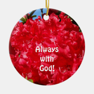 Immer mit Gott! hängendes Verzierungen Rot Rhodies Keramikornament