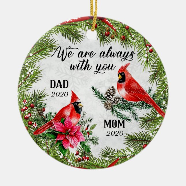Immer mit Ihnen Holly Branch Weihnachten personali Keramik Ornament (Vorne)