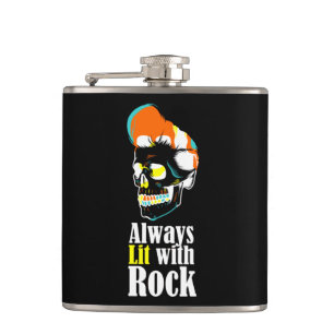 Immer mit Rock beleuchtet Flachmann