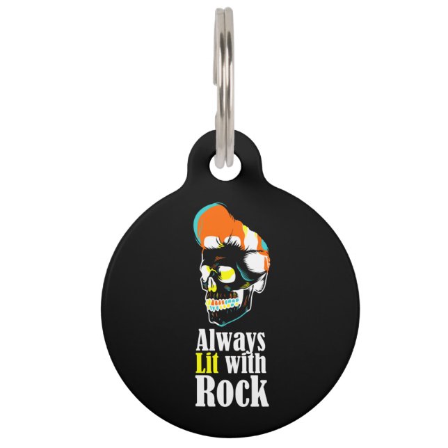 Immer mit Rock beleuchtet Haustiermarke (Vorderseite)