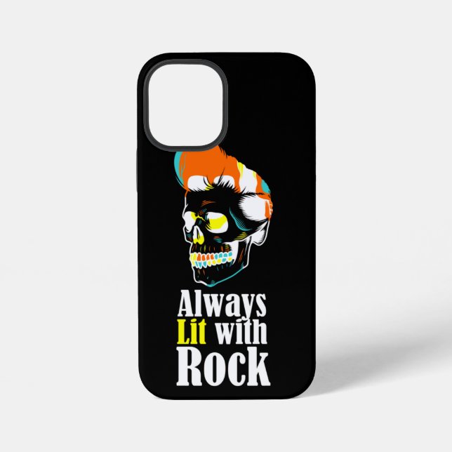 Immer mit Rock beleuchtet iPhone 12 Mini Hülle (Rückseite)