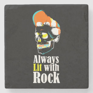 Immer mit Rock beleuchtet Steinuntersetzer