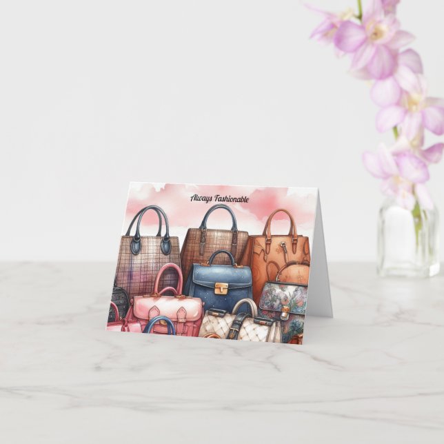 Immer modische Handtaschenkarte Gruß Karte (Orchidee)