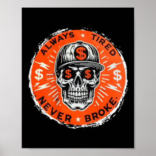 Immer müde Nie den Schädel brechen (auf der Rückse Poster