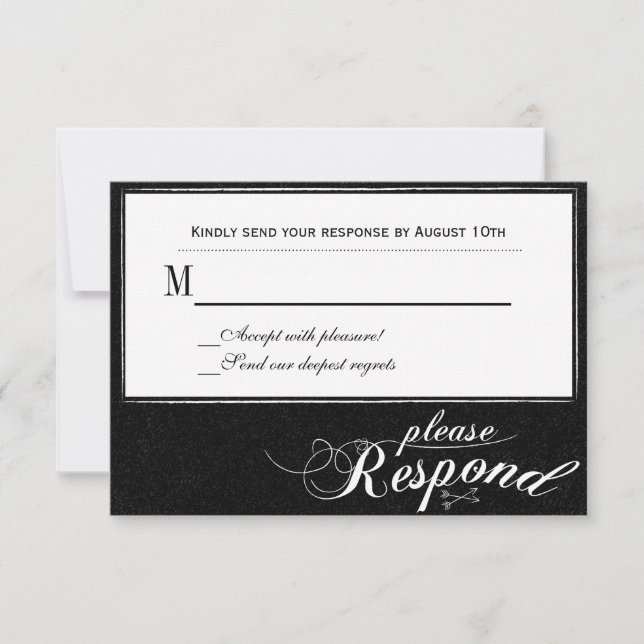 Immer nach dem Chalkboard Response Card RSVP Karte (Vorderseite)