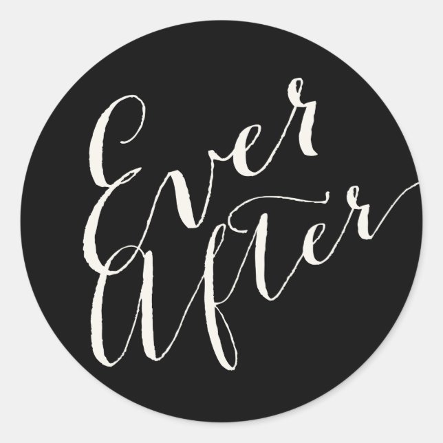 Immer nach Kalligrafie Script Hochzeitskleber Runder Aufkleber (Vorderseite)