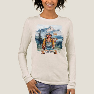 Immer noch dabei! Boho-Hippie-Dame beim Bergwander Tri-Blend Shirt