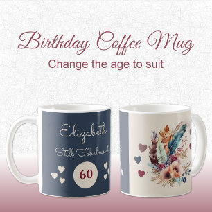 Immer noch fabelhaft zum 60. Geburtstag floral bla Kaffeetasse