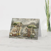 Immer noch zusammen Whimsical Farmhouse-Tiere Regn