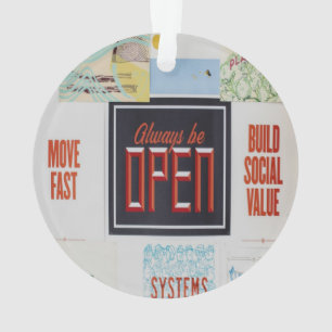 Immer offen, Motivierend inspirierend. Ornament
