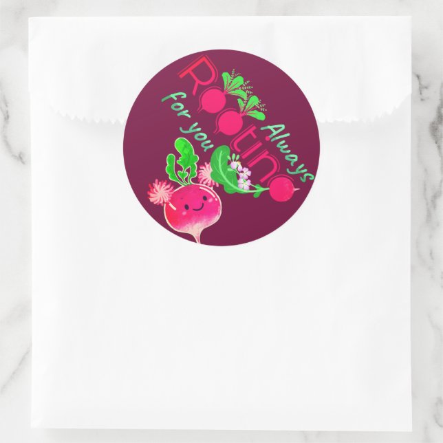 Immer Rooting für dich - Punny Garden Runder Aufkleber (Tasche)